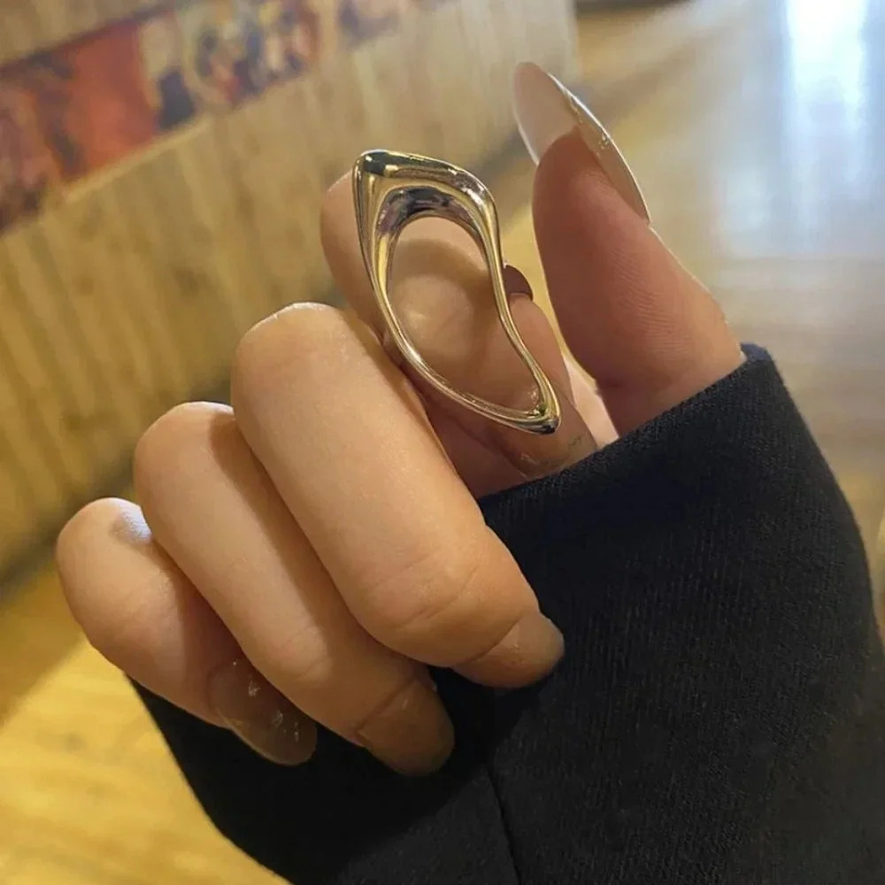 925 Sterling Silver Statement Ring Abstract Irregular Chunky Large Bold Ring - Picture 7 of 13